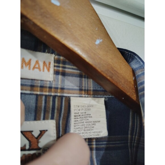 Ely Cattleman Men's Pearl Snap Western Shirt Size XLarge Tall Long Sleeve - Picture 5 of 7